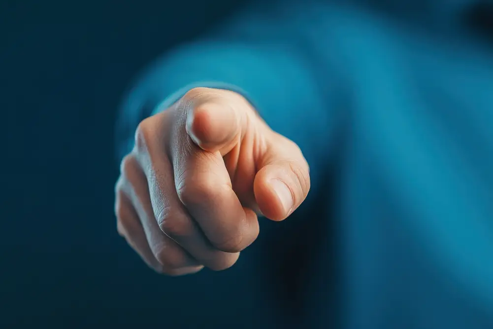photo of hand pointing index finger at YOU