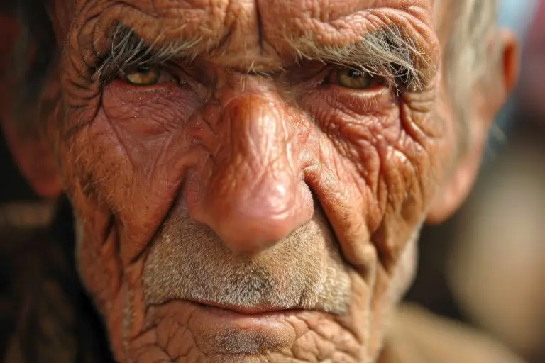 face of old man ready to pass on